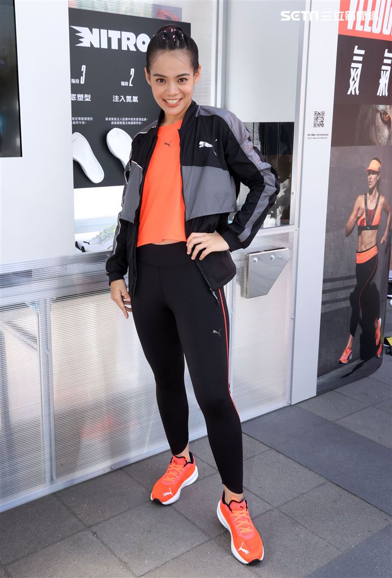 吱吱出席PUMA全新氮氣跑鞋「Nitro系列」試跑活動。（記者邱榮吉/攝影）