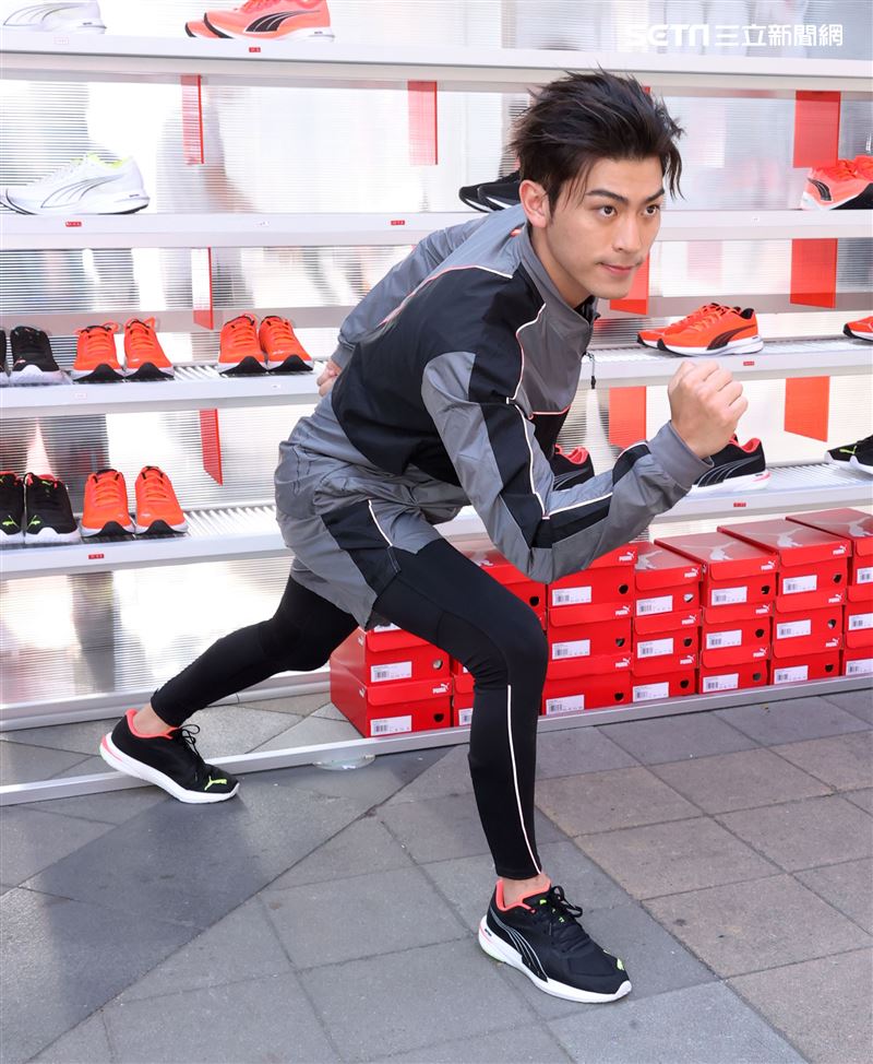 比利出席PUMA全新氮氣跑鞋「Nitro系列」試跑活動。（記者邱榮吉/攝影）