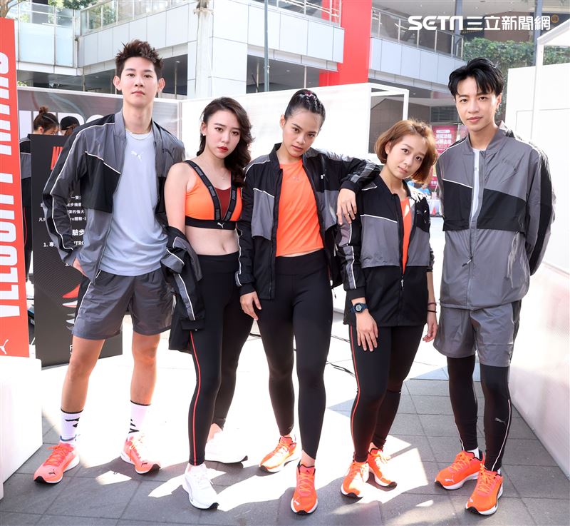 夏和熙、王宣、吱吱、安乙蕎、比利出席PUMA全新氮氣跑鞋「Nitro系列」試跑活動。（記者邱榮吉/攝影）