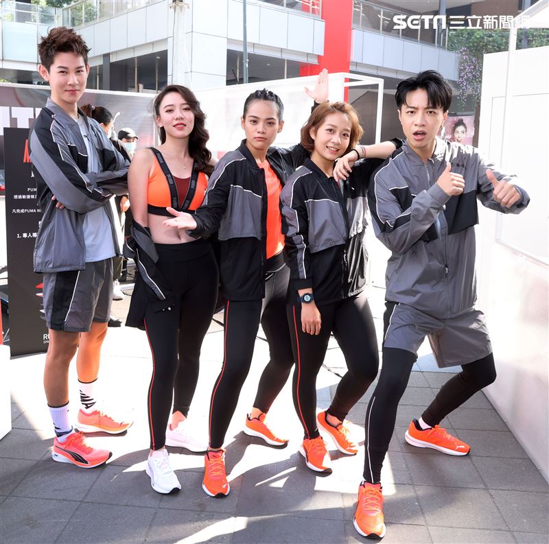 夏和熙、王宣、吱吱、安乙蕎、比利出席PUMA全新氮氣跑鞋「Nitro系列」試跑活動。（記者邱榮吉/攝影）