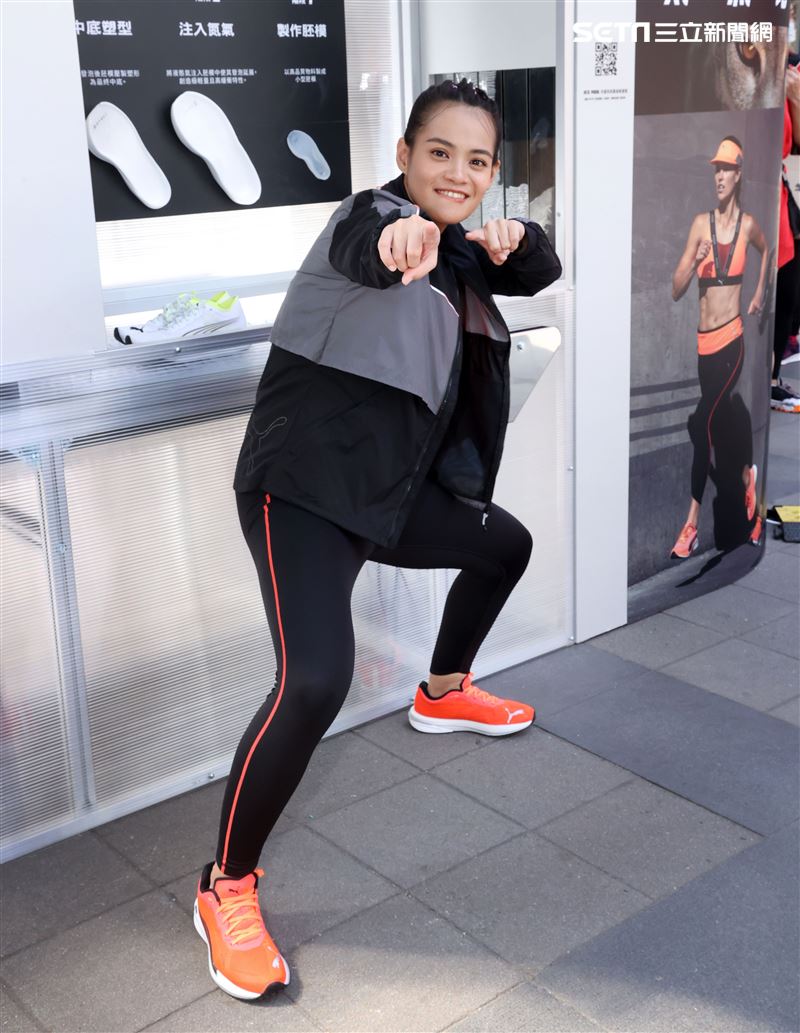 吱吱出席PUMA全新氮氣跑鞋「Nitro系列」試跑活動。（記者邱榮吉/攝影）