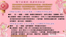 除夕不能拜神明？超實用開運秘訣一張圖秒懂　整年財運超旺
圖翻攝自問神達人 王崇禮老師授權提供