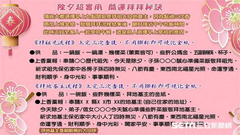 除夕拜拜秘訣一圖秒懂　整年財運超旺