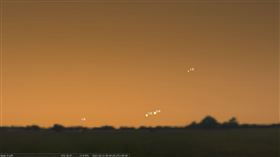 金星木星相合，除夕夜，2021年2月11日清晨6時10分左右東方低空示意圖。圖/台北天文館提供