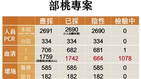 部桃專案採檢人數表。（圖／指揮中心提供）