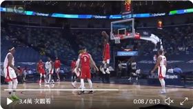 ▲威廉森（Zion Williamson）空中接力暴扣。（圖／翻攝自NBA推特）