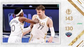 ▲東契奇（Luka Doncic）攻下生涯新高46分。（圖／翻攝自獨行俠推特）