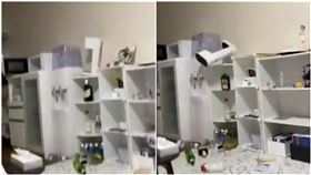 福島7.3強震畫面曝光！「家電全摔」網嚇傻：天佑日本（圖／網友ひめい授權提供）