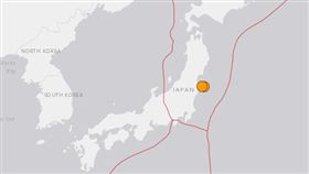 0215晚間日本福島又地震（圖／翻攝自USGS）