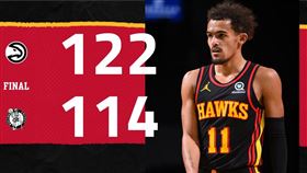 ▲楊恩（Trae Young）攻下全場最高40分，老鷹止4連敗。（圖／翻攝自老鷹推特）