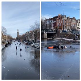 荷蘭,運河,冬天,結冰,溜冰（圖／翻攝自evgeny_amsterdam IG）