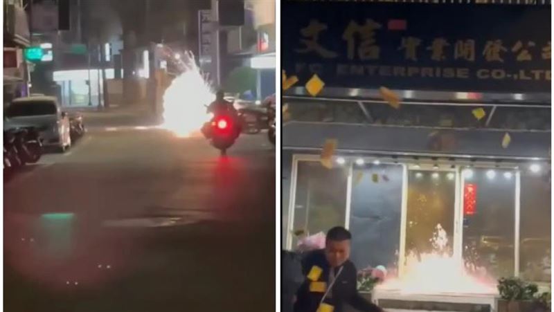 丟鞭炮引開北市警　惡煞再潑漆撒冥紙