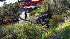 老虎伍茲車禍現場，圖／路透社／達志影像