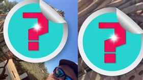 喬爾發現交通號誌上面有突起物，一看發現竟是和人頭差不多大的巨型蜘蛛。（圖／翻攝自喬爾臉書）