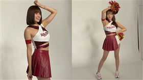 ▲樂天女孩陳伊、林襄拍攝宣傳照。（圖／樂天桃猿球團提供）