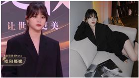 歐陽娜娜走紅毯露腿「裝性感」！遭粉絲嫌胖：過年吃太好嗎，圖翻攝自歐陽娜娜工作室、微博之夜直播