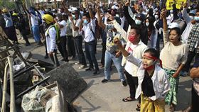 緬甸,軍變,抗議,鎮壓（圖／美聯社／達志影像）