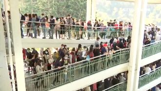 遊客衝樂園賞櫻！千人搭纜車密麻如蟻