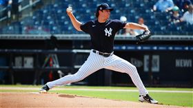 ▲柯爾（Gerrit Cole）熱身賽首戰1局挨3安失1分。（圖／翻攝自洋基推特）