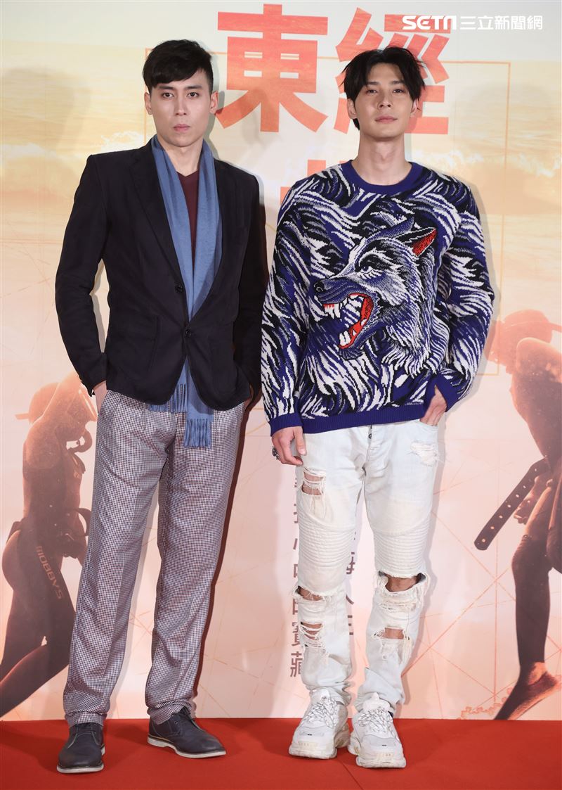電影「東經北緯」演員鄭凱、柯鑑育。（記者邱榮吉/攝影）