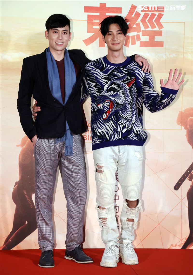 電影「東經北緯」演員鄭凱、柯鑑育。（記者邱榮吉/攝影）