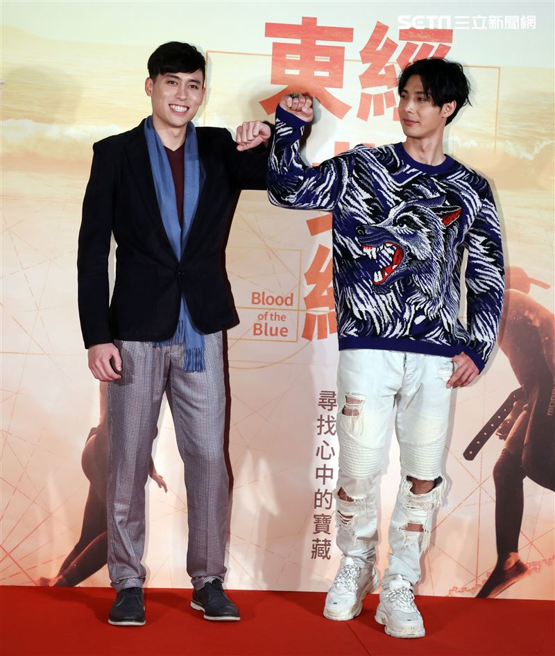 電影「東經北緯」演員鄭凱、柯鑑育。（記者邱榮吉/攝影）