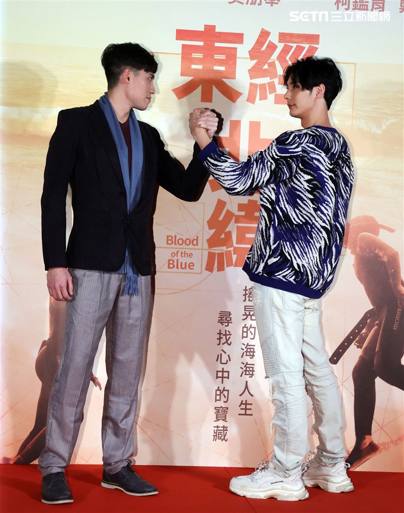 電影「東經北緯」演員鄭凱、柯鑑育。（記者邱榮吉/攝影）