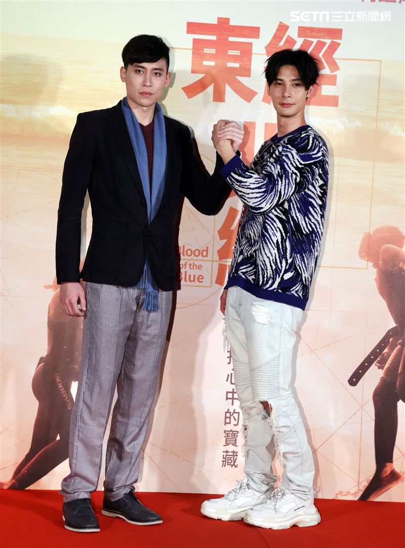 電影「東經北緯」演員鄭凱、柯鑑育。（記者邱榮吉/攝影）