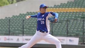 ▲亞錦賽中國隊韓國隊蘇珩準。（圖／中華棒協提供）