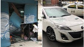 北市林男拒檢高速狂飆，最後撞上西門町中藥行。（圖／翻攝畫面）