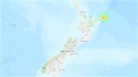 紐西蘭凌晨強震！「規模7.3極淺層」沿岸急發海嘯警報 圖／翻攝自美國USGS官網