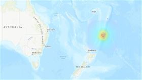 快訊／紐西蘭昨連3震！海嘯警報剛解除　又規模6.4地震（圖／翻攝自美國地質調查所網站）