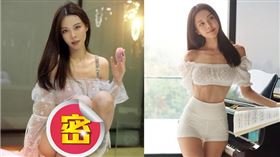 李元玲秀招牌坐姿還刻意在神祕三角洲放愛心「小粉紅」。（圖／翻攝自李元玲IG）