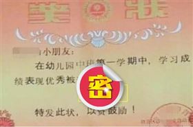 獎狀,大陸幼稚園(圖/翻攝字百度)