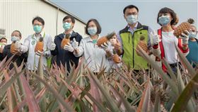 蔡英文訪視「大樹區鳳梨農友」。（圖／總統府提供）