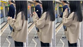 捷運脫口罩！長髮妹優雅吃水果「仙氣側臉露出」酸民不罵了（圖／翻攝自爆怨公社）