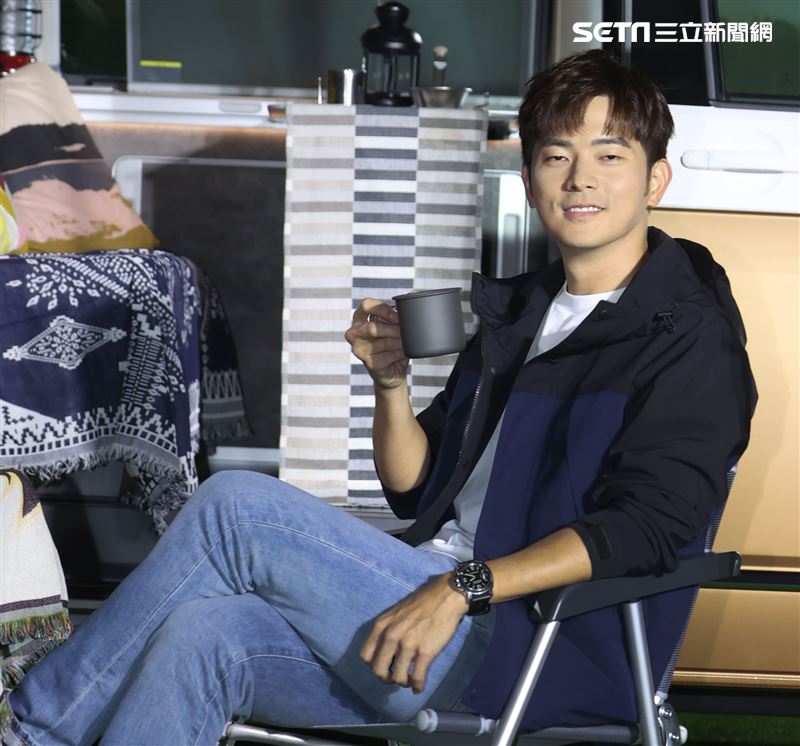 宥勝出席露營車上市，喜歡戶外露營的宥勝一生絕對要有夢幻露營車。（記者邱榮吉/攝影） 