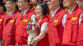 蔡英文出席「107年度國家防災日:大規模震災消防救災動員演練」。（圖／總統府提供）