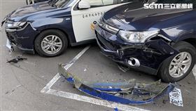 台北,文山一分局,警車,衝撞,停車場（圖／翻攝畫面）