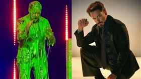 小勞勃道尼獲獎致詞時被噴一身「綠色黏液」。（圖／翻攝自Robert Downey Jr. IG）

