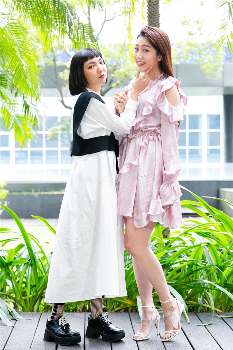 黃薇渟、林禹、高雋雅、鄭暐達出席台視三立新週日偶像劇《戀愛是科學》星二代變歪世代公佈會。（圖／記者楊澍攝影）