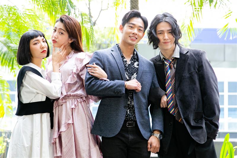 黃薇渟、林禹、高雋雅、鄭暐達出席台視三立新週日偶像劇《戀愛是科學》星二代變歪世代公佈會。（圖／記者楊澍攝影）