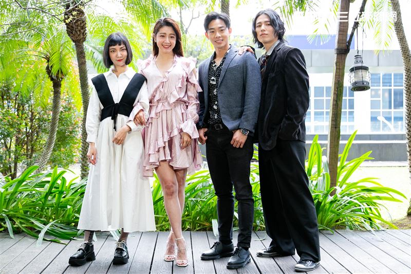 黃薇渟、林禹、高雋雅、鄭暐達出席台視三立新週日偶像劇《戀愛是科學》星二代變歪世代公佈會。（圖／記者楊澍攝影）