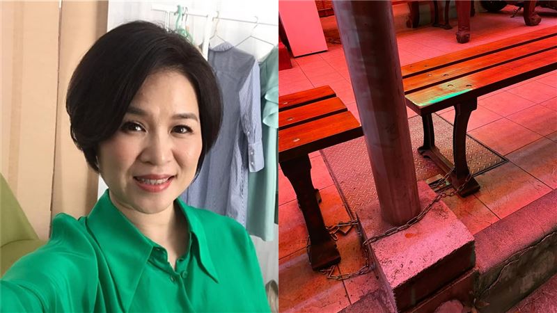 路邊椅子綁鐵鏈　她嘆：什麼都要偷？