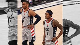 ▲威斯布魯克（Russell Westbrook）、比爾（Bradley Beal）合砍78分，巫師打敗西區第1爵士。（圖／翻攝自巫師推特）