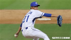▲富邦悍將投手藍愷青。（圖／記者劉彥池攝影）