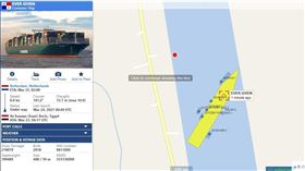 蘇伊士運河/長榮海運。（圖／翻攝自https://www.vesselfinder.com/）