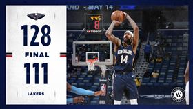 ▲英格蘭（Brandon Ingram）對前東家湖人轟36分。（圖／翻攝自鵜鶘推特）