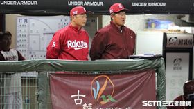 ▲樂天桃猿總教練練曾豪駒、投手教練許銘傑。（圖／記者劉彥池攝影）