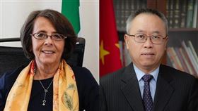中國戰狼式外交引起義大利政壇強烈反彈，義大利外交部副部長塞蘭尼（左）24日召見中國駐義大使李軍華（右）表達強烈不滿。（圖左取自義大利外交與國際合作部網頁www.esteri.it，右圖取自中國駐義大利大使館網頁it.china-embassy.org）
